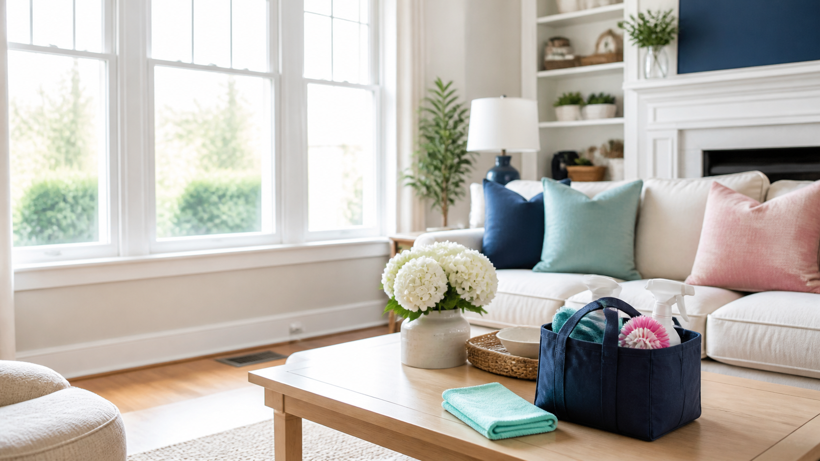 Bright, professionally cleaned living room